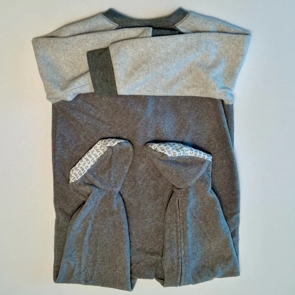 Carters 18M Gray Cozy Warm Fleece Bear Footed One Piece PJs Pajamas Sleeper